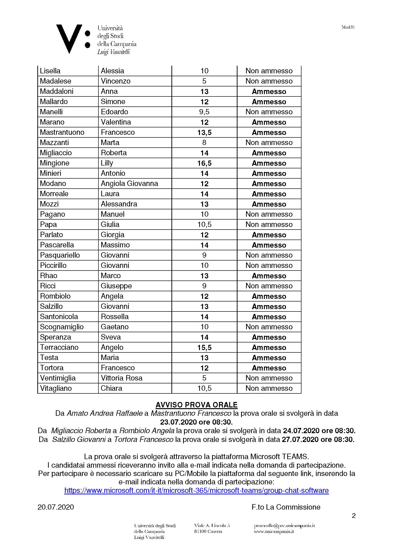 concorso dottorato XXXVI ciclo non riservato 2