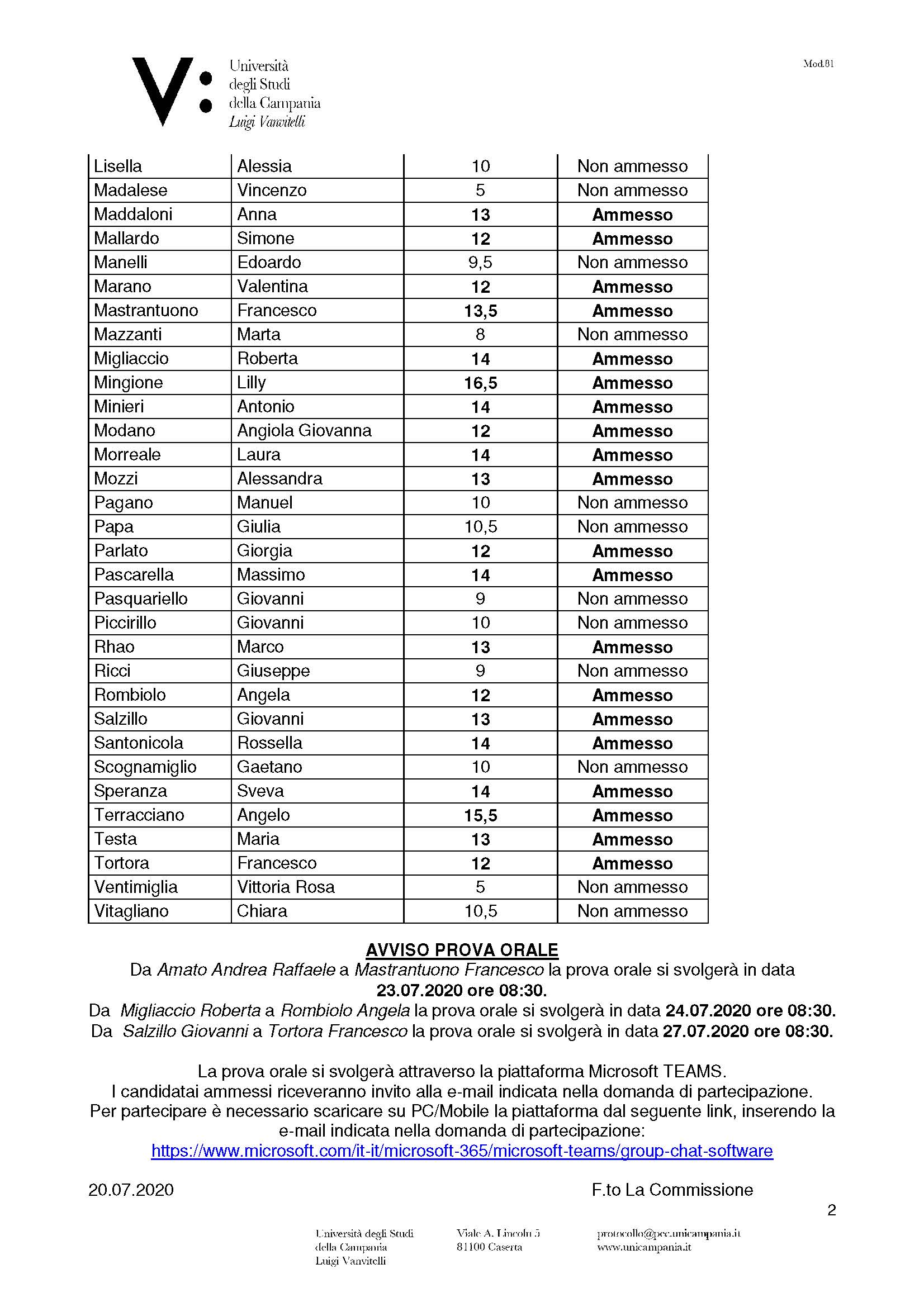 concorso dottorato XXXVI ciclo non riservato 2